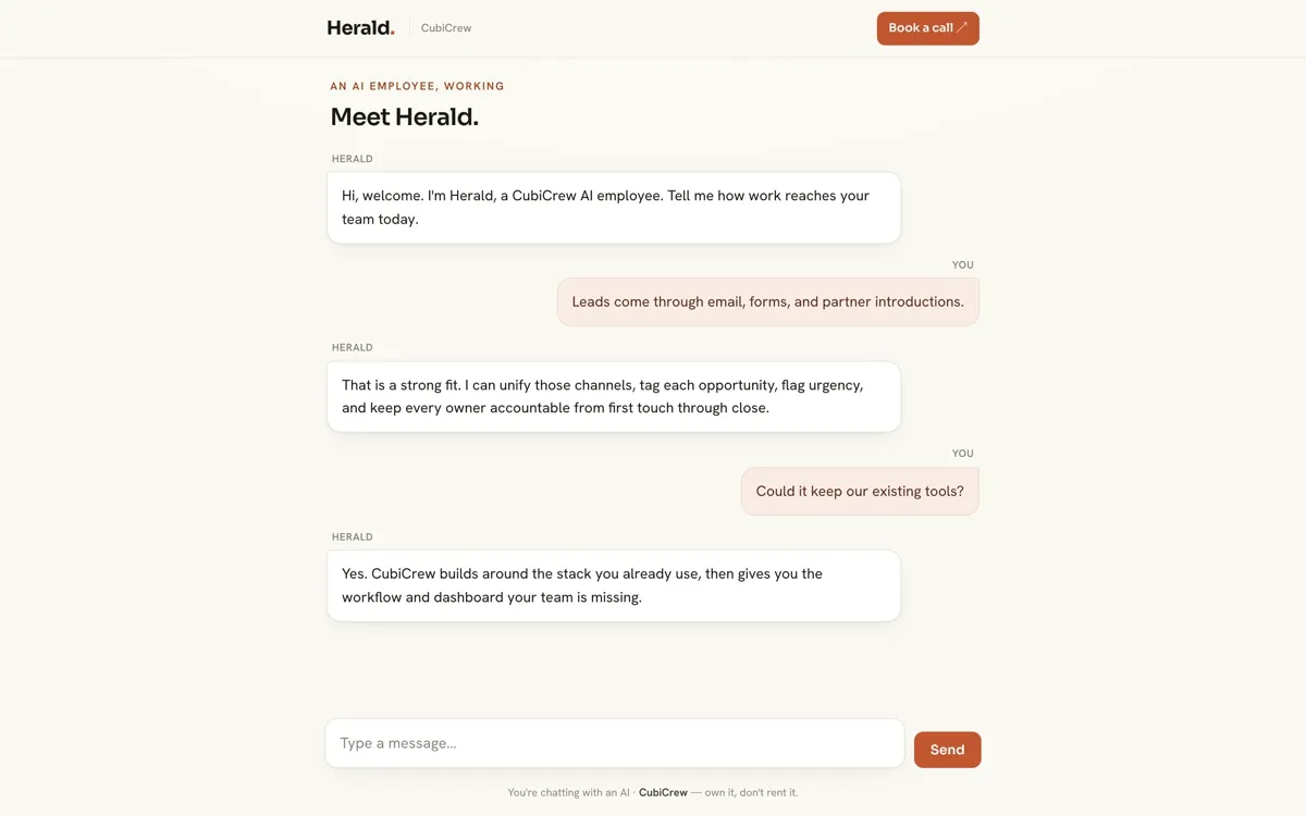 An AI employee asking how work reaches the team and proposing to unify the channels