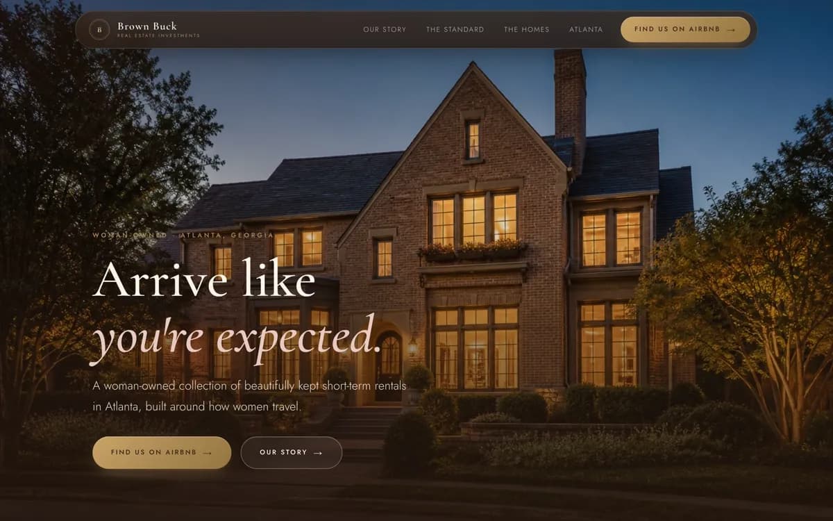 Brown Buck Real Estate Investments website homepage