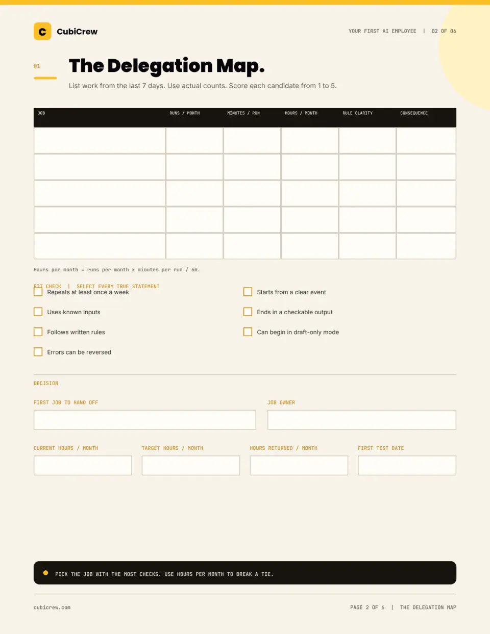Light theme fillable Delegation Map worksheet