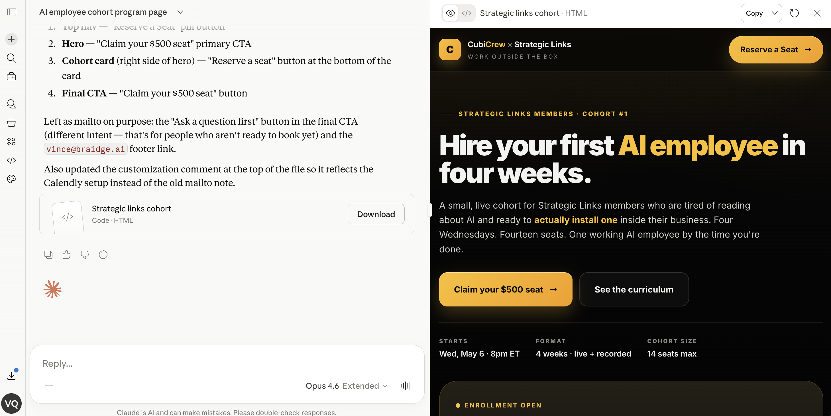 Skill output from real business data