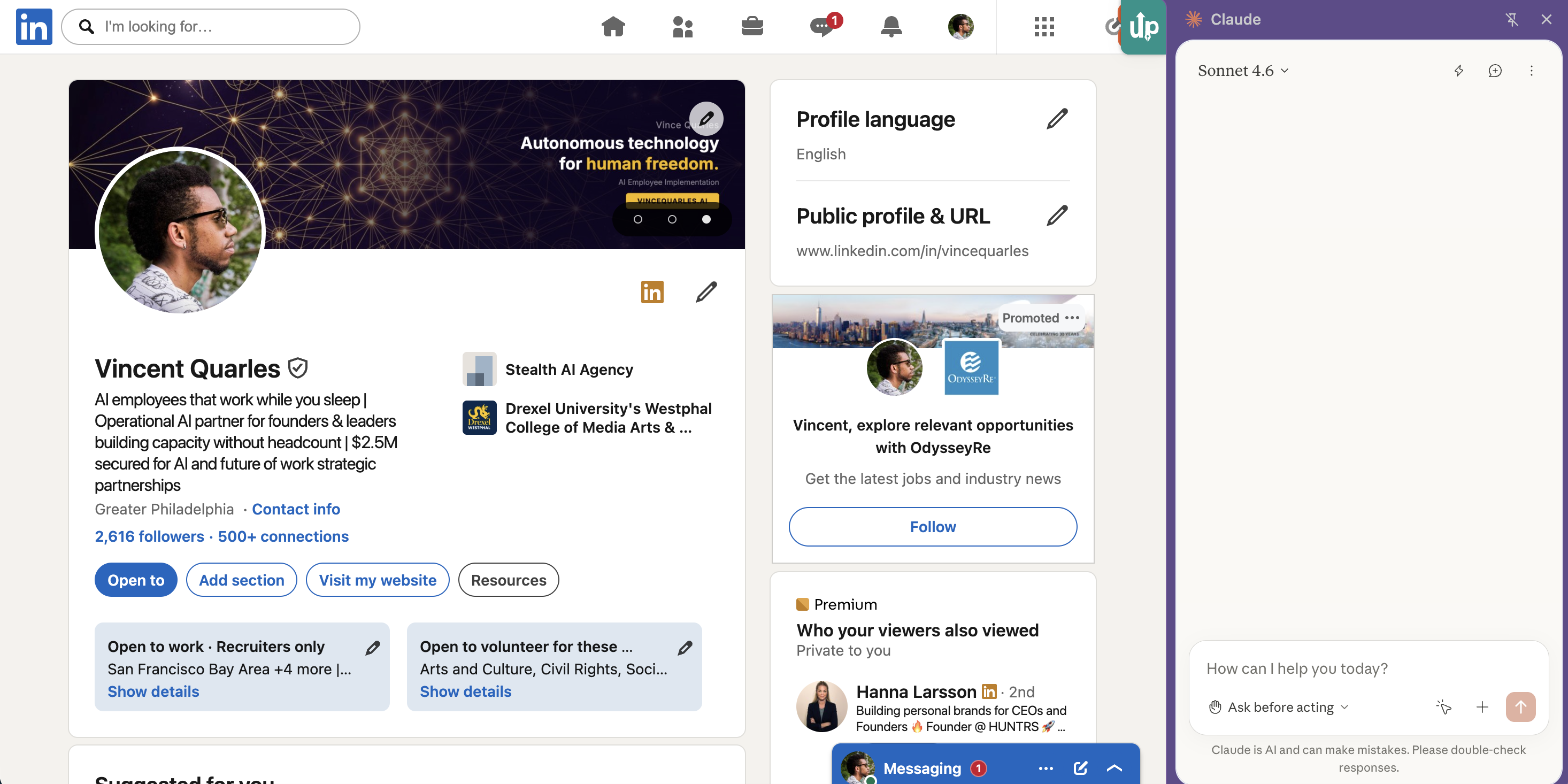 Claude operating a browser for automation