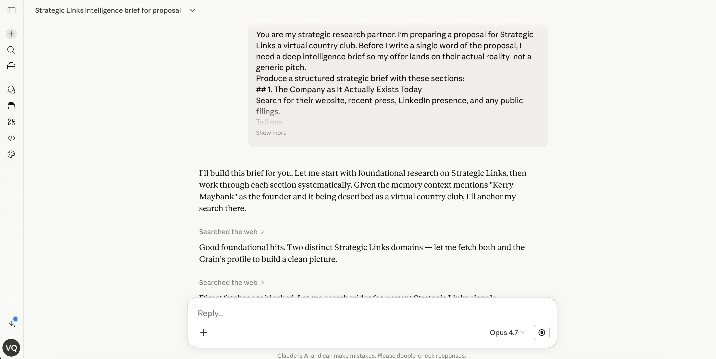 Custom system prompt for Claude